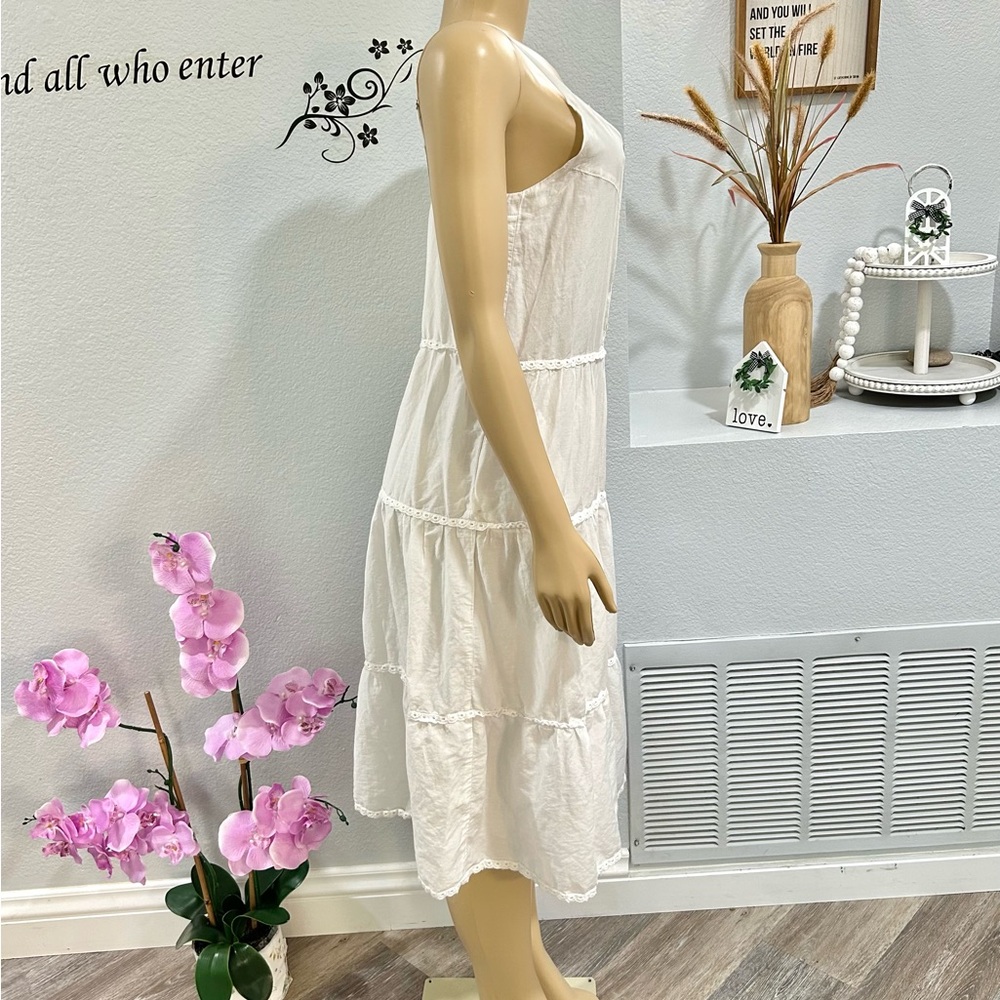 Wyeth by Todd Magill Silk White Boho Midi Dress XS 🦋 $135 (P 16”) - Picture 4 of 7